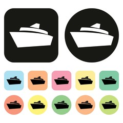 Ship icon. Boat icon. Vector