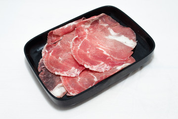 Beef Served on a Plates.  Shabu  traditional Japanese food.