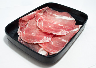 Beef Served on a Plates.  Shabu  traditional Japanese food.