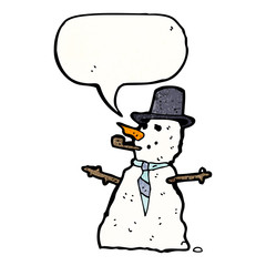 funny snowman cartoon