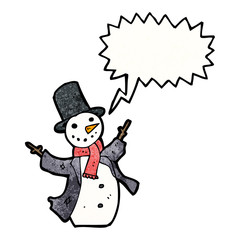cartoon dancing snowman