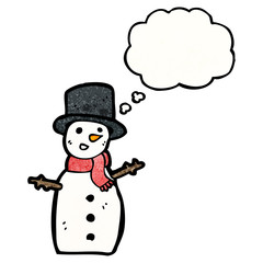 cartoon snowman in top hat