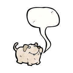 cartoon little dog with speech bubble