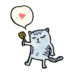cute cartoon cat with speech bubble