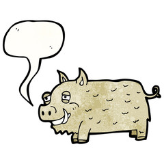 cartoon hairy pig