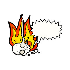 cartoon skull with speech bubble