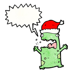 cartoon shouting christmas frog