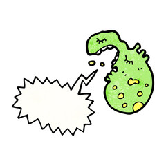 cartoon germ with speech bubble