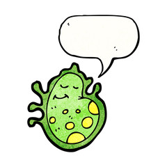 cartoon germ with speech bubble