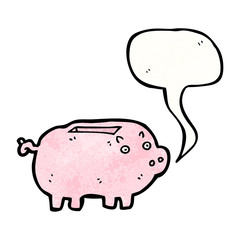 cartoon piggy bank