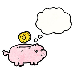cartoon piggy bank