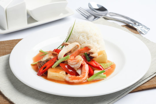 Sweet and Sour with Shrimps
