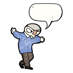 cartoon man telling scary story