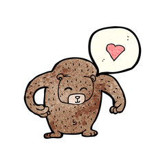 cartoon bear with love heart