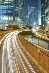 Fototapeta premium Night Traffic in Hong Kong City