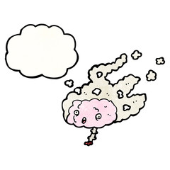 steaming brain cartoon