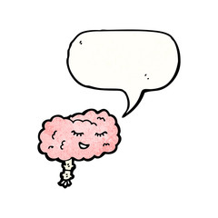 cartoon brain with speech bubble