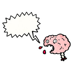 cartoon brain with speech bubble