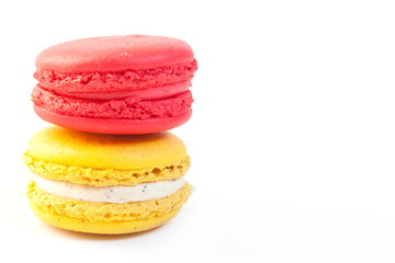 Colorful macaroon stack isolated on white background