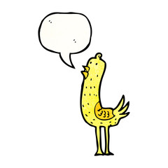 cartoon bird with speech bubble