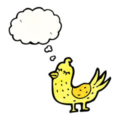 cartoon bird with thought bubble