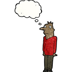 frightened cartoon man