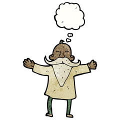 cartoon old man with thought bubble