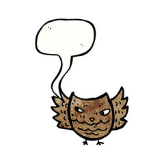 cartoon owl with speech bubble