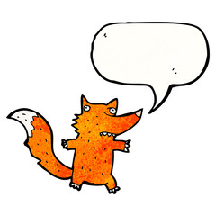 cartoon fox with speech bubble