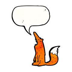 cartoon fox with speech bubble