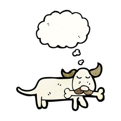 dog with bone cartoon
