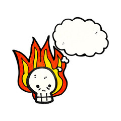 cartoon flaming skull symbol