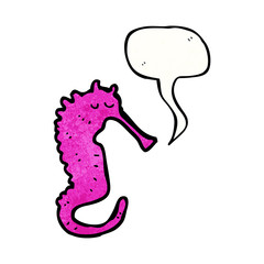 cartoon pink sea horse