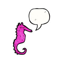 cartoon pink sea horse