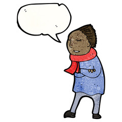 person in winter clothes cartoon