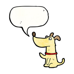 cartoon little dog with speech bubble