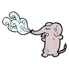 funny cartoon elephant squirting water