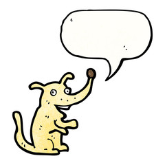 cartoon little dog with speech bubble