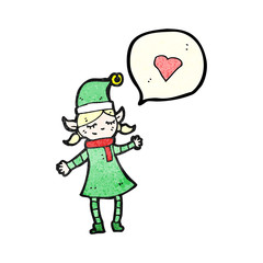 christmas elf girl cartoon