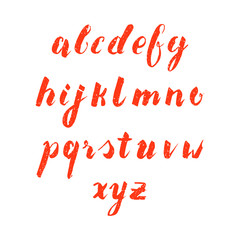 Hand drawn lowercase alphabet. 