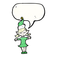 christmas elf girl cartoon
