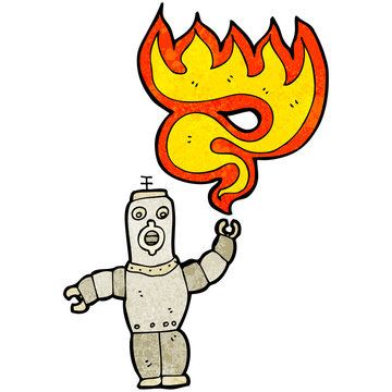 cartoon robot shooting fire