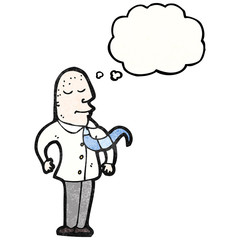 proud bald man cartoon