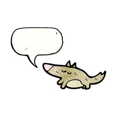 cartoon little dog with speech bubble
