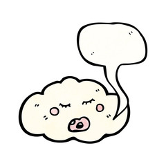 cartoon cloud with speech bubble
