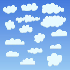 Cartoon cloud set