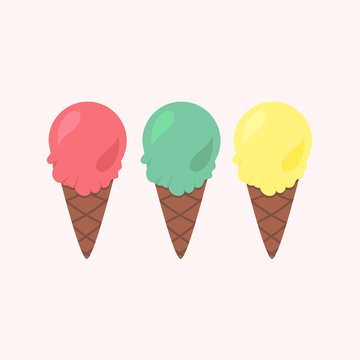 Vector set of ice-creams
