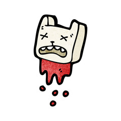 chopped rabbit head cartoon