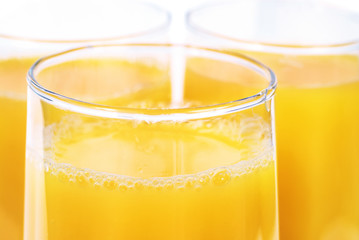 Glasses with orange juice