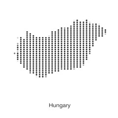 Obraz premium Dotted map of Hungary for your design